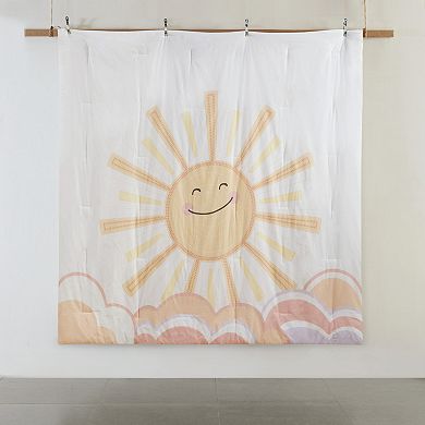 Urban Habitat Kids Ellie Reversible Sunshine Printed Comforter Set with Rainbow Shaped Pillow