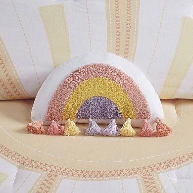 Urban Habitat Kids Ellie Reversible Sunshine Printed Comforter Set with Rainbow Shaped Pillow
