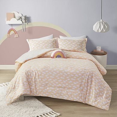 Urban Habitat Kids Ellie Reversible Sunshine Printed Comforter Set with Rainbow Shaped Pillow