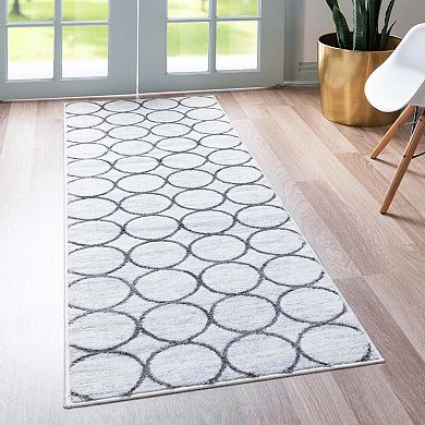 Unique Loom Dots Matrix Trellis Rug
