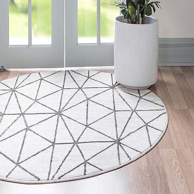 Unique Loom Geometric Matrix Trellis Rug