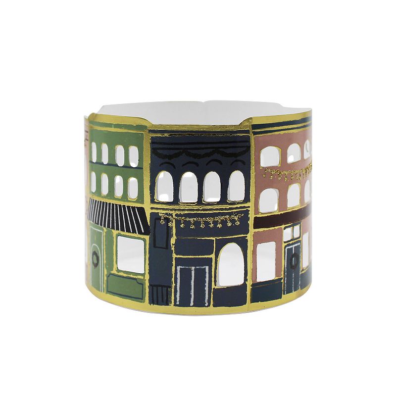 Sonoma Goods For Life Painted Metal Village Candle Sleeve, Multicolor