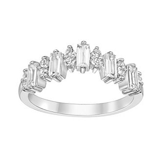 Gemminded Sterling Silver Lab-Created White Sapphire Ring