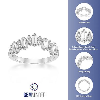 Gemminded Sterling Silver Lab-Created White Sapphire Ring