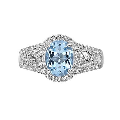 Gemminded Sterling Silver Sky Blue & White Topaz Ring
