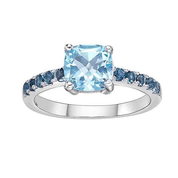 Gemminded Sterling Silver Blue & White Topaz Ring, Women's, Size: 5