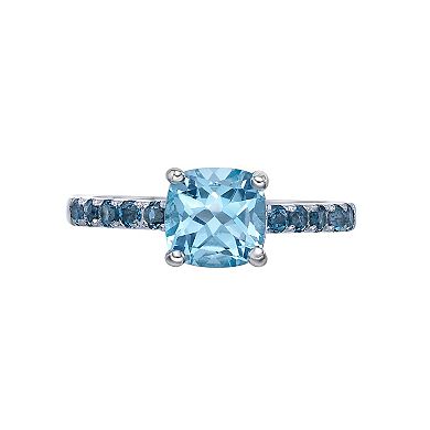 Gemminded Sterling Silver Blue & London Blue Topaz Ring