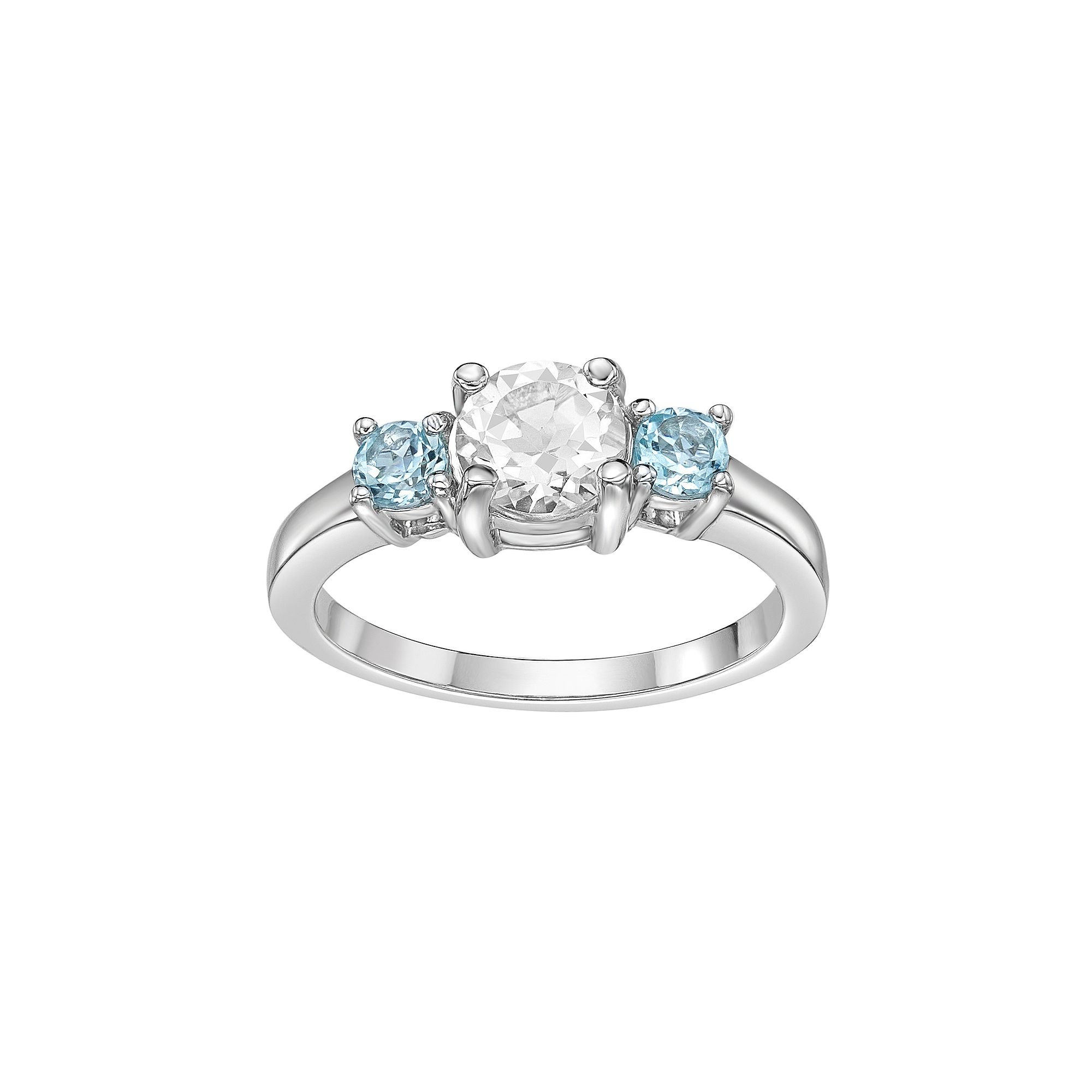 Gemminded Sterling Silver Blue & White Topaz Ring, Womens, Size: 10