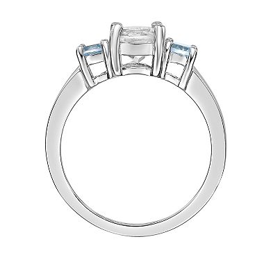 Gemminded Sterling Silver Blue & White Topaz Ring