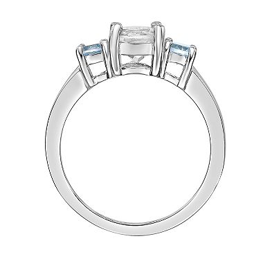 Gemminded Sterling Silver Blue & White Topaz Ring