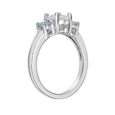 Gemminded Sterling Silver Blue & White Topaz Ring