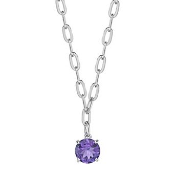 Gemminded Sterling Silver Amethyst Pendant Necklace