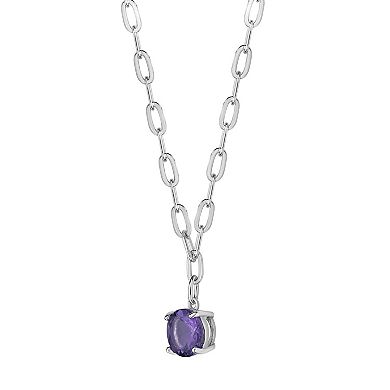 Gemminded Sterling Silver Amethyst Pendant Necklace