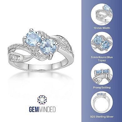 Gemminded Sterling Silver Blue & White Topaz Ring