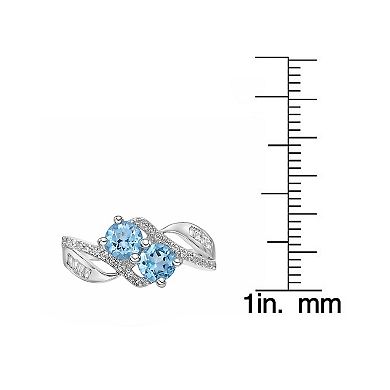 Gemminded Sterling Silver Blue & White Topaz Ring