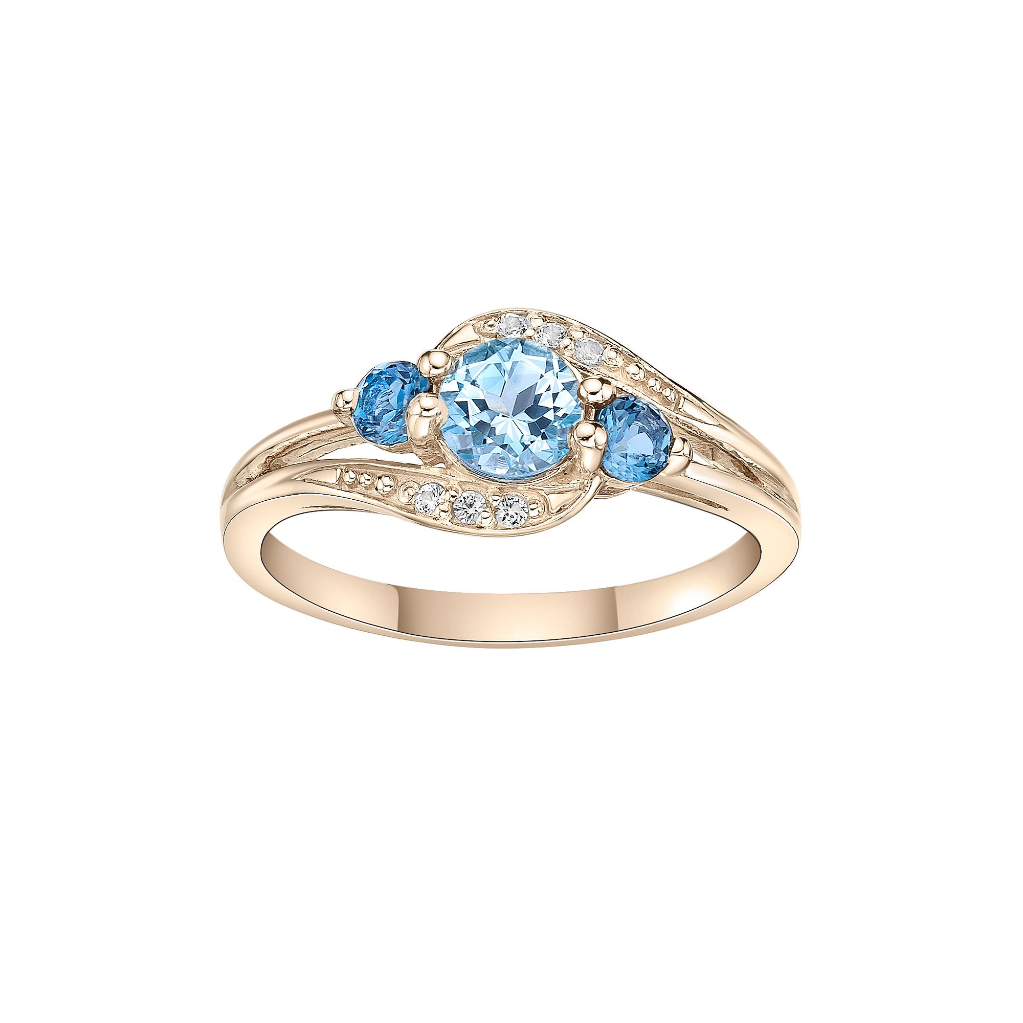 Gemminded 14k Gold Over Silver Blue, London Blue & White Topaz Ring, Women