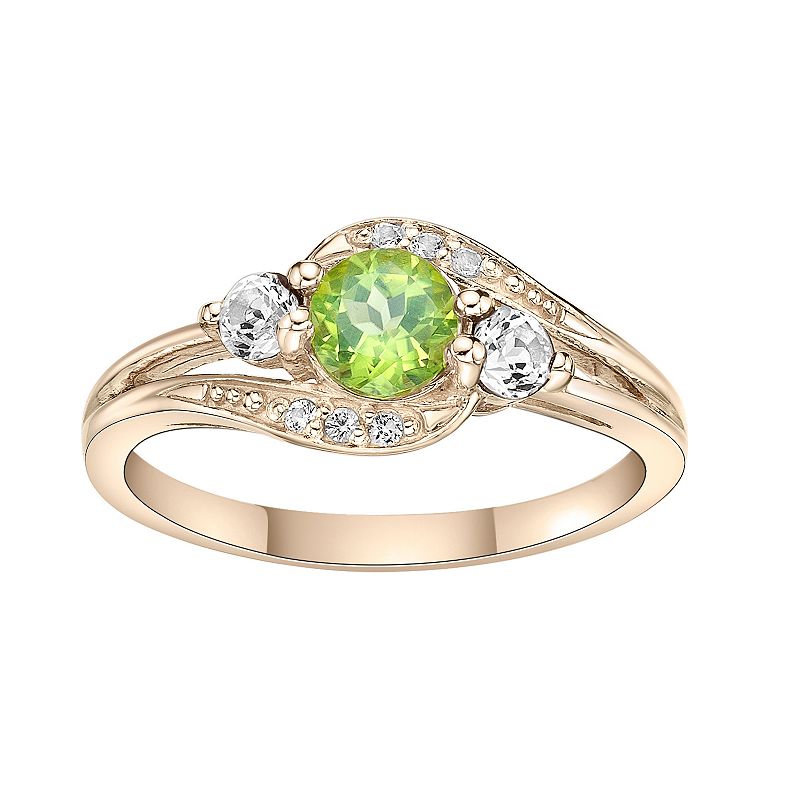 75326496 Gemminded 14k Gold Over Silver Peridot & White Top sku 75326496
