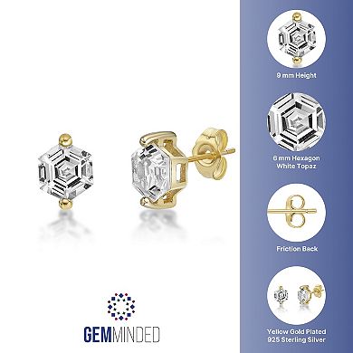 Gemminded 14k Gold Over Silver White Topaz Stud Earrings