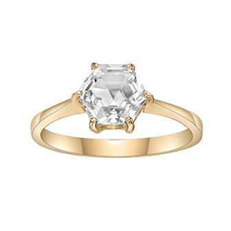 Gemminded 14k Gold Over Silver White Topaz Ring