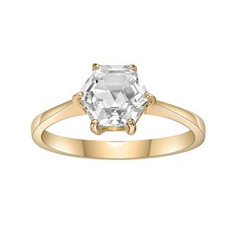 Gemminded 14k Gold Over Silver White Topaz Ring