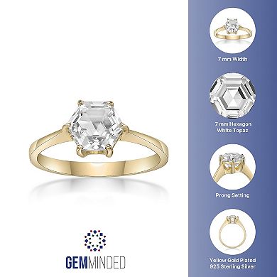 Gemminded 14k Gold Over Silver White Topaz Ring