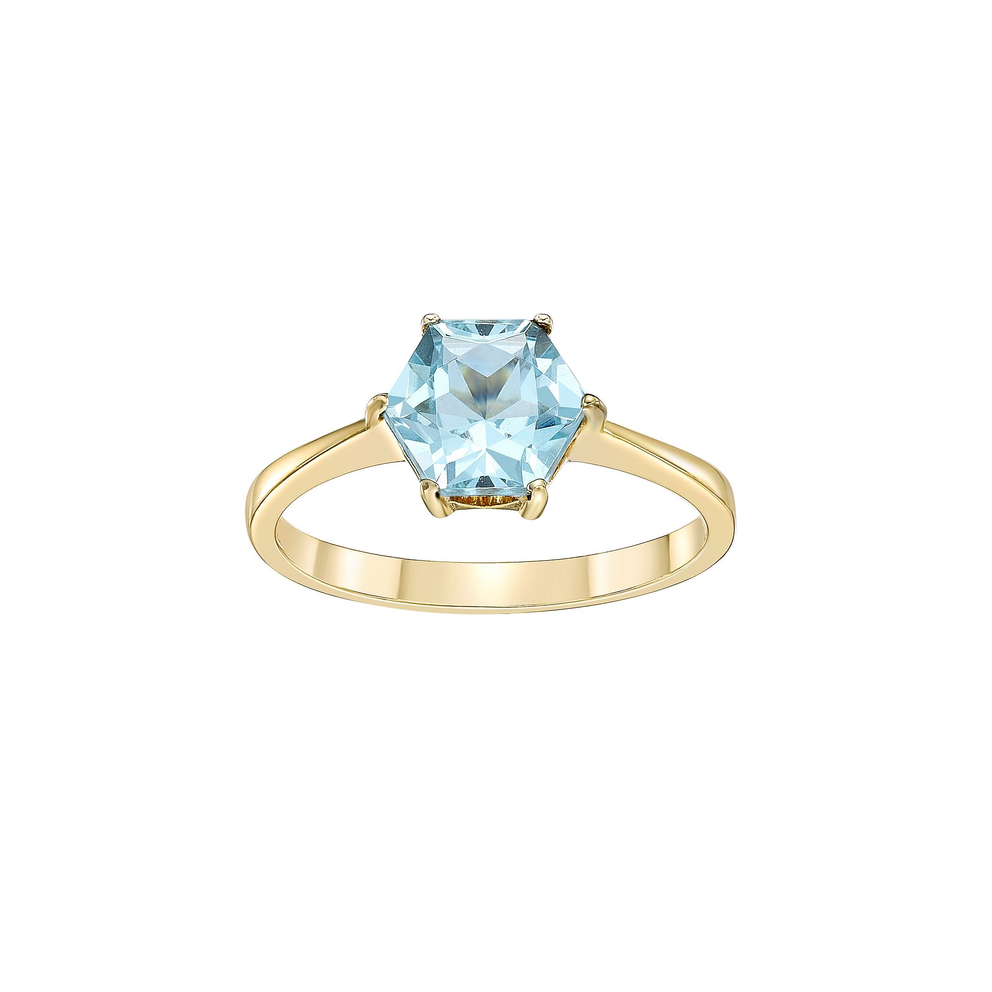 Gemminded 14k Gold Over Silver Blue Topaz Ring, Womens, Size: 10, Gold Ton