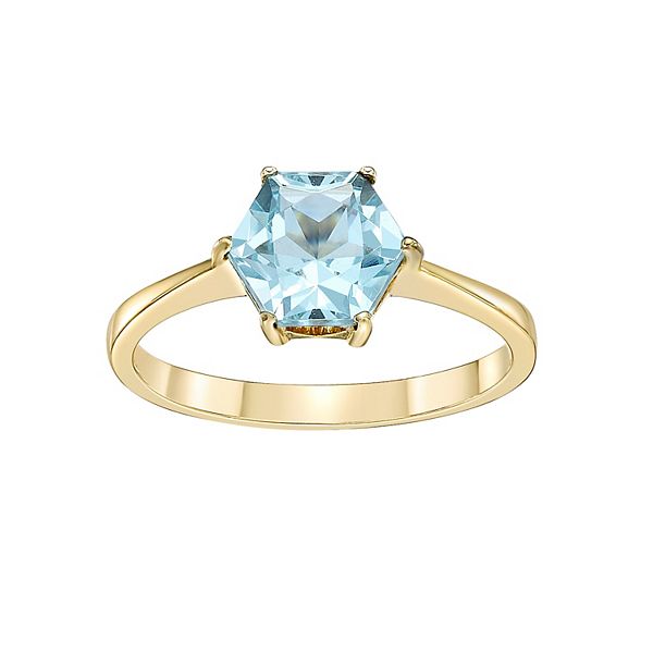 Gemminded 14k Gold Over Silver Blue Topaz Ring