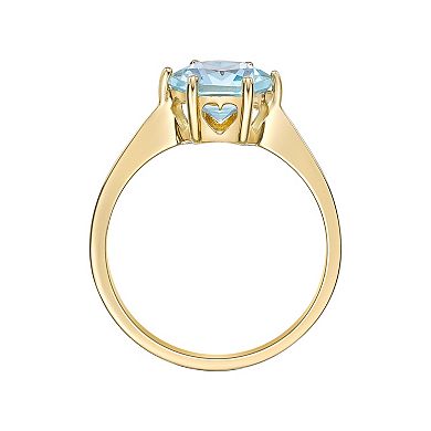 Gemminded 14k Gold Over Silver Blue Topaz Ring