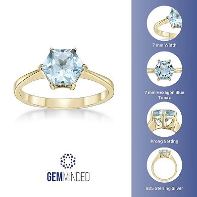 Gemminded 14k Gold Over Silver Blue Topaz Ring