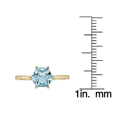 Gemminded 14k Gold Over Silver Blue Topaz Ring