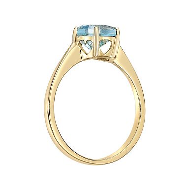 Gemminded 14k Gold Over Silver Blue Topaz Ring