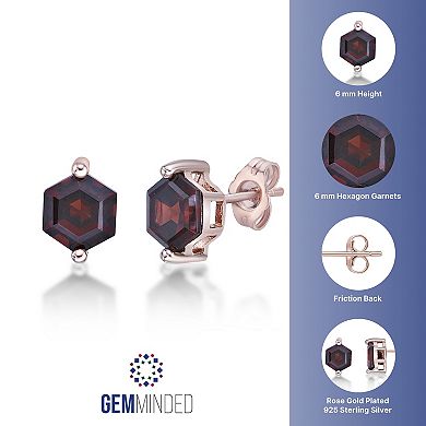 Gemminded 14k Rose Gold Over Silver Garnet Stud Earrings