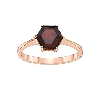 Gemminded 14k Rose Gold Over Silver Garnet Ring