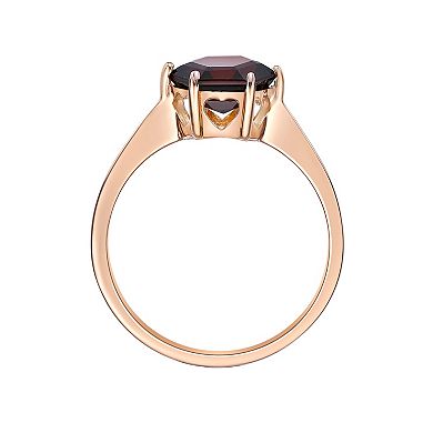 Gemminded 14k Rose Gold Over Silver Garnet Ring