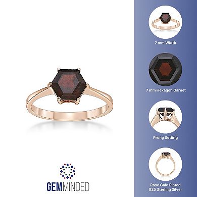 Gemminded 14k Rose Gold Over Silver Garnet Ring