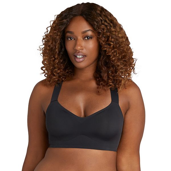 adviicd High Impact Sports Bras for Women Women's Wireless T-shirt Bra,  Moisture-Wicking Convertible Smoothing Bra, Full-coverage Black 44 