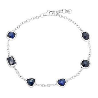 Sterling Silver & Lab-Created Sapphire Bracelet