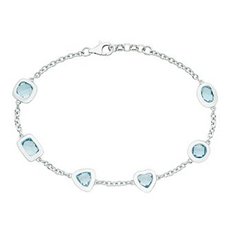 Sterling Silver & Sky Blue Topaz Bracelet