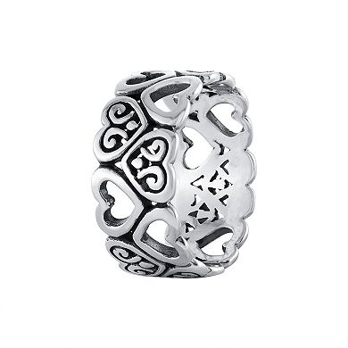 Athra NJ Inc Sterling Silver Oxidized Multi-Heart Band Ring