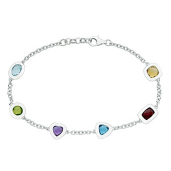 Sterling Silver & Multi Gemstone Bracelet