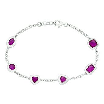 Sterling Silver & Amethyst Bracelet