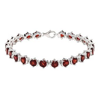 Sterling Silver & Garnet Bracelet