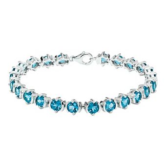 Sterling Silver & Swiss Blue Topaz Bracelet