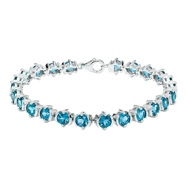 Shops Swiss Blue Topaz Bracelet 5x7 mm Octagon 22 Ct Swiss Topaz Bracelet Swiss Topaz Tennis Bracelet 925 Sterling Silver Swiss Blue Topaz For Men