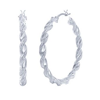 Argento Bella Twisted Hoop Earrings