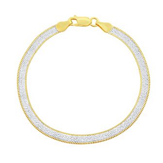Argento Bella Two Tone Reversible Herringbone Bracelet