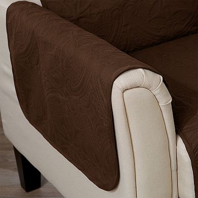 Great Bay Home Elenor Solid Medallion Chair Slipcover