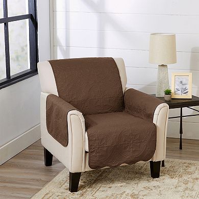 Great Bay Home Elenor Solid Medallion Chair Slipcover