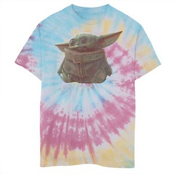 Boys 8-20 Star Wars The Mandalorian Grogu aka Baby Yoda Portrait Tie Dye Graphic Tee