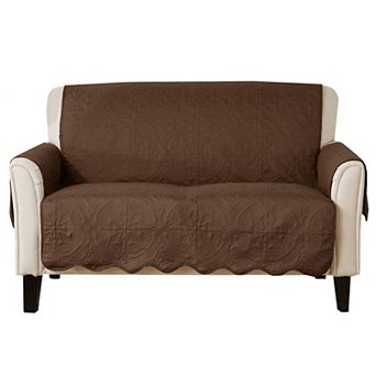 Great Bay Home Elenor Solid Medallion Loveseat Cover